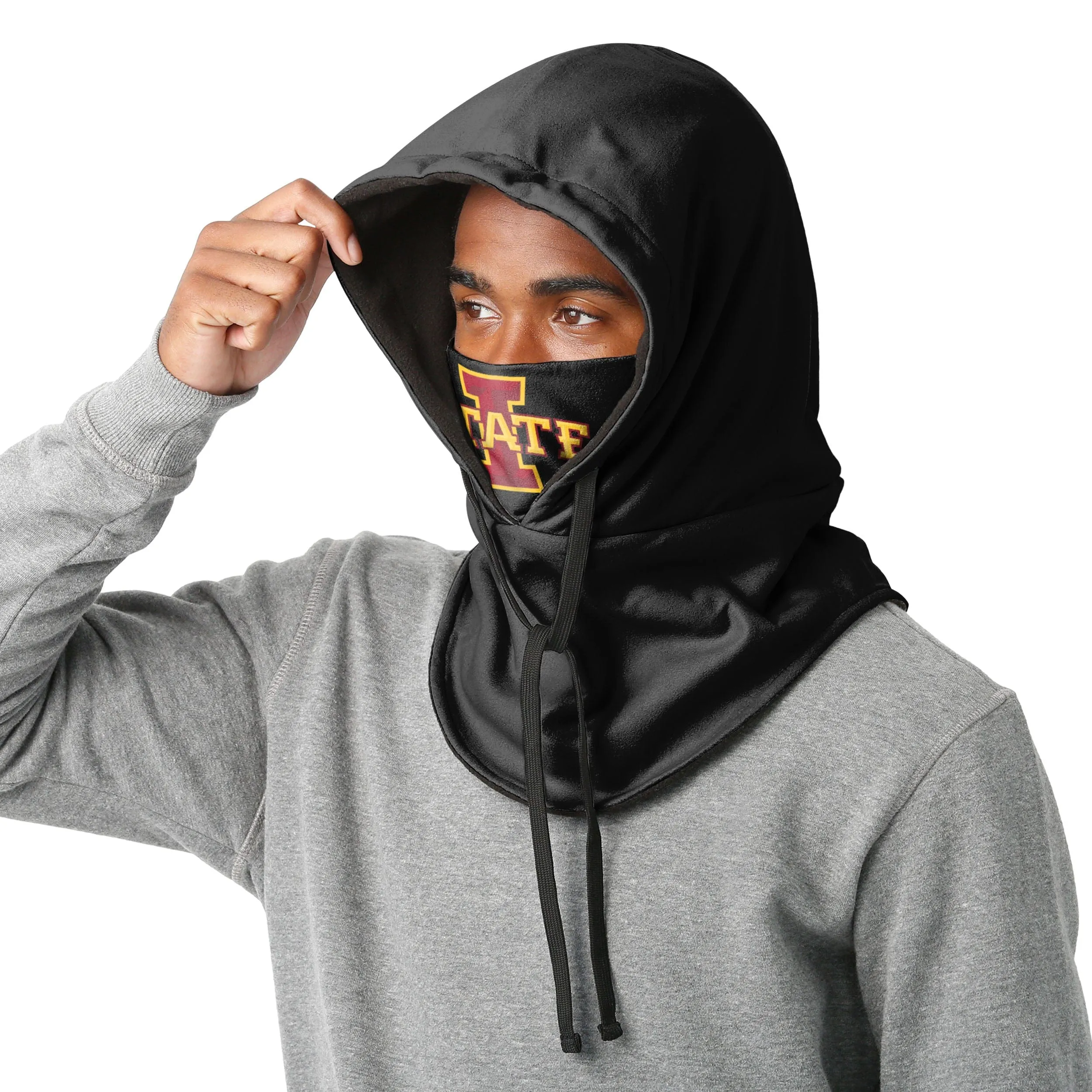 Iowa State Cyclones NCAA Black Drawstring Hooded Gaiter