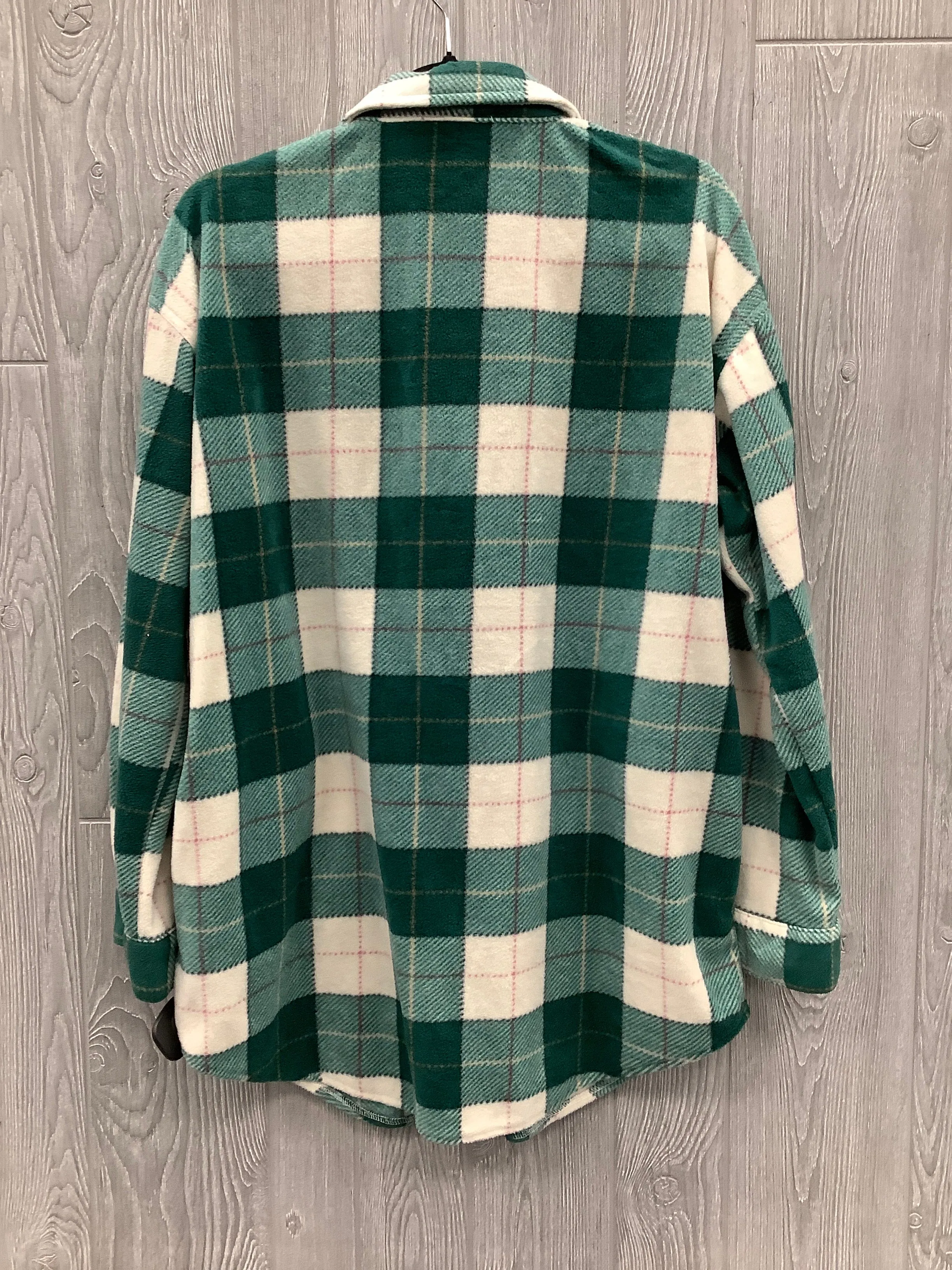 Jacket Fleece By Maurices In Plaid Pattern, Size: L