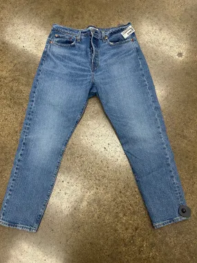 Jeans Straight By Levis In Blue Denim, Size:12