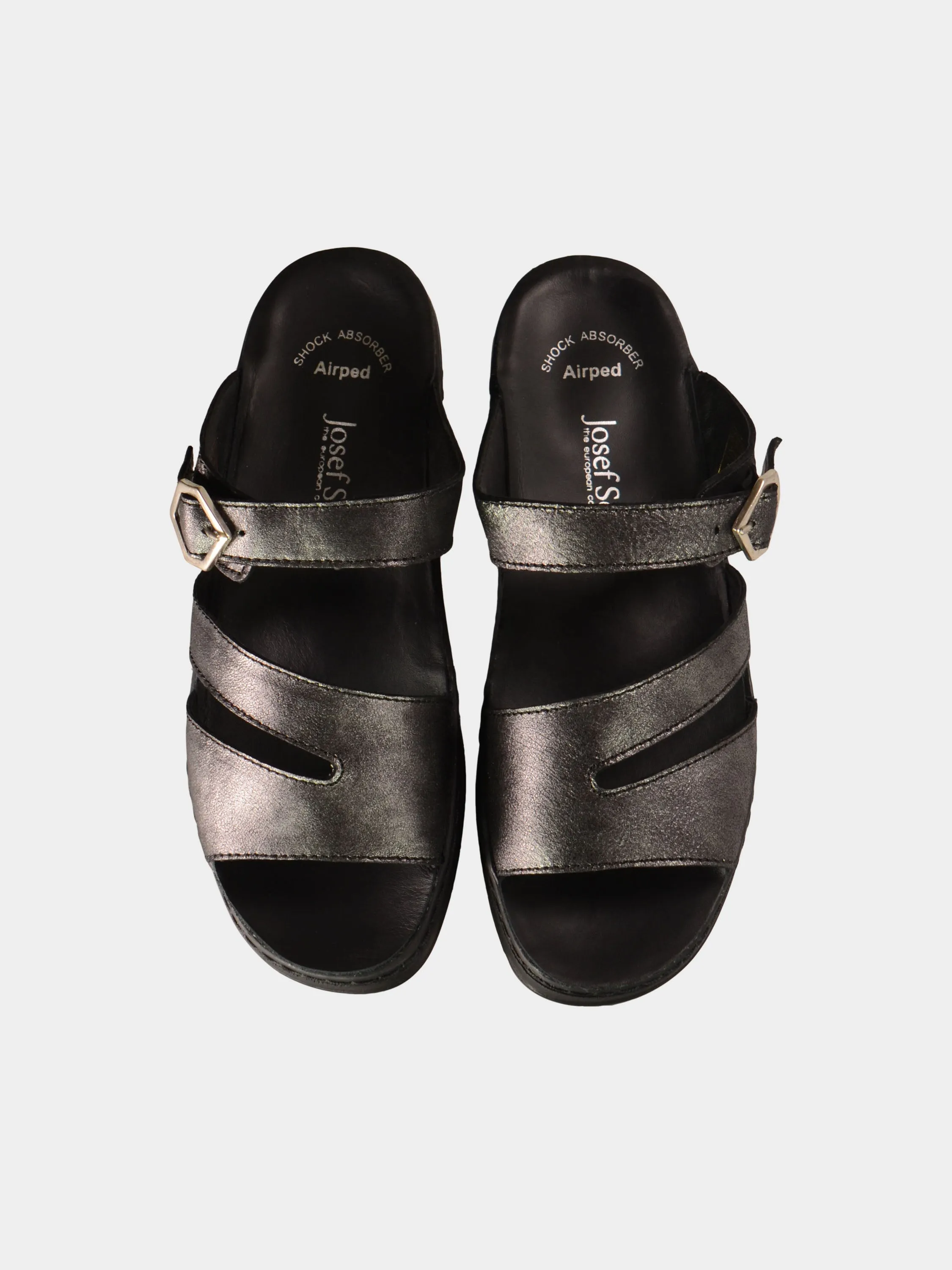 Josef Seibel Women's Slider Sandals in Grey Leather