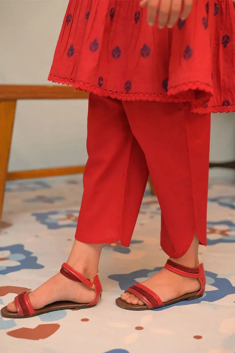 KAD-02922 | Red & Blue | Casual 3 Piece Suit | Cotton Jacquard