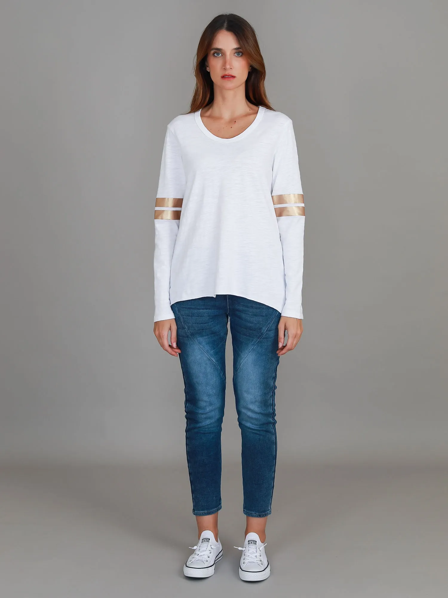 Kiara Twin Gold Stripe T Shirt