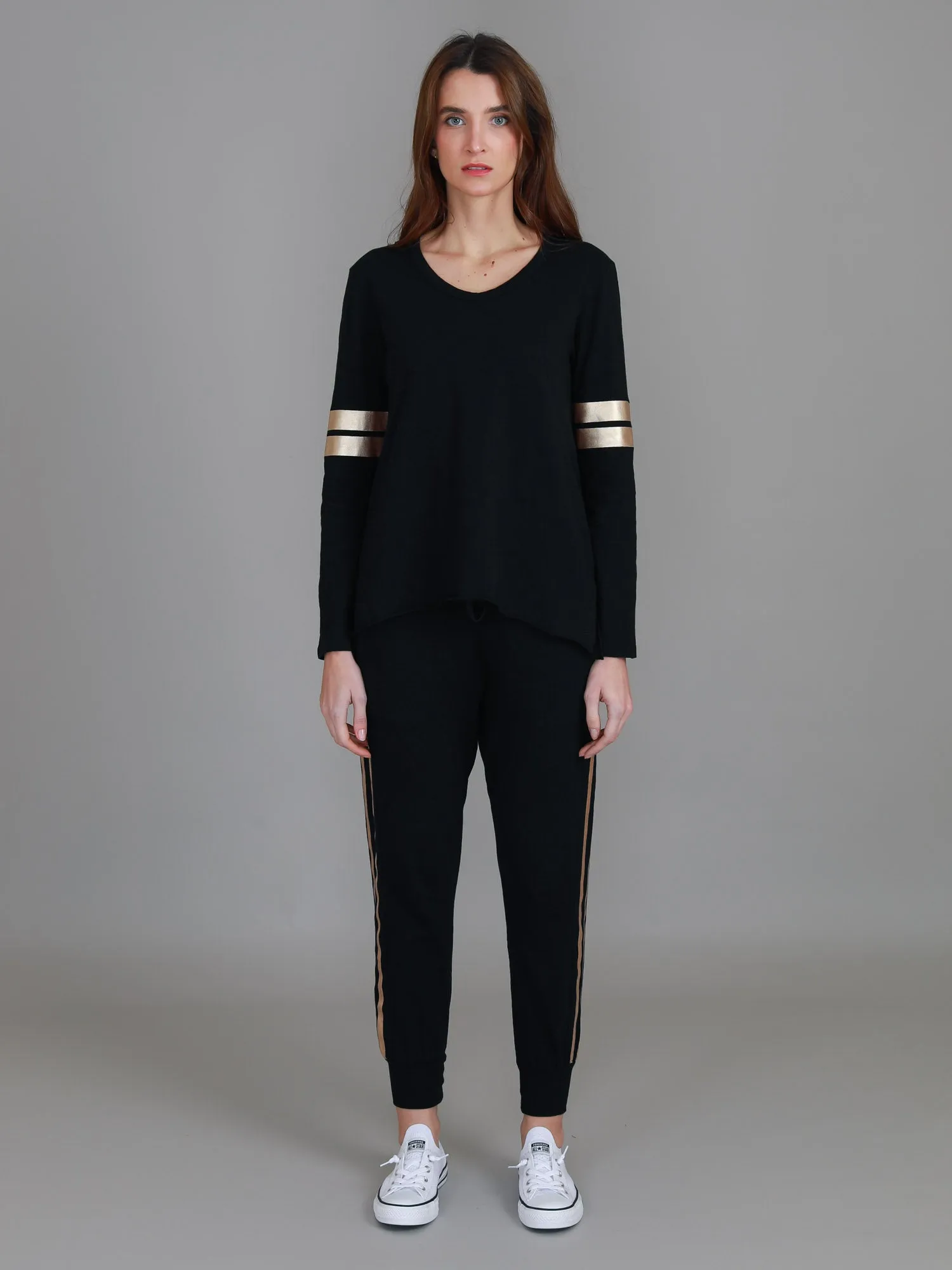 Kiara Twin Gold Stripe T Shirt
