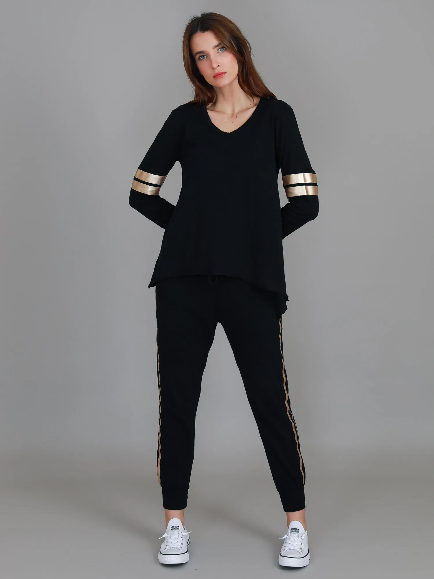 Kiara Twin Gold Stripe T Shirt