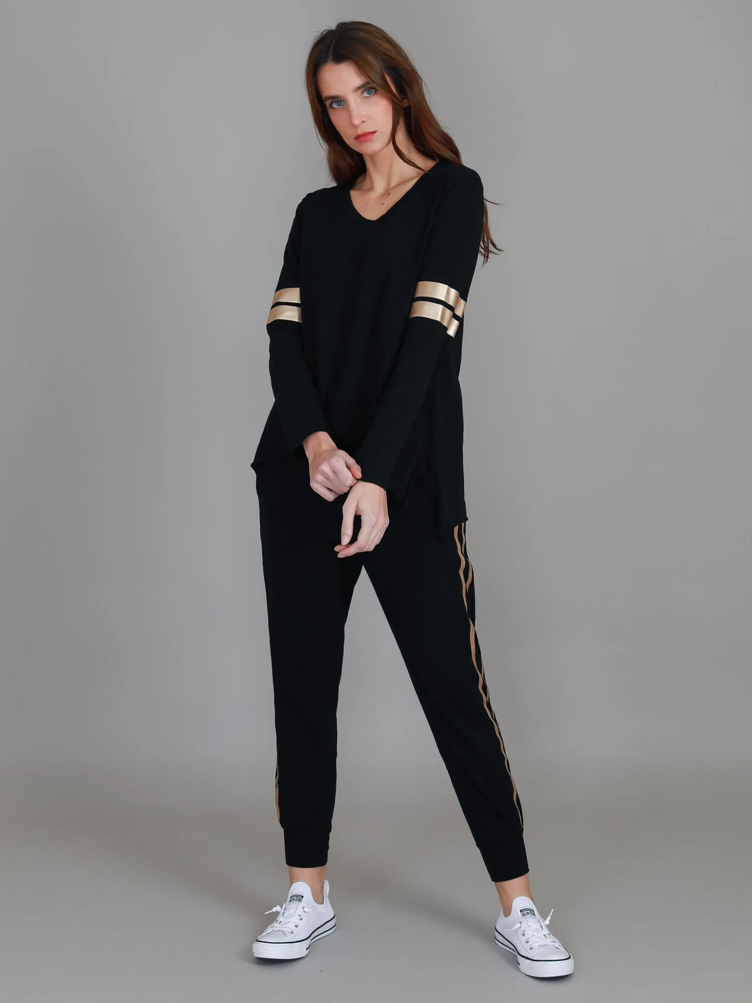 Kiara Twin Gold Stripe T Shirt