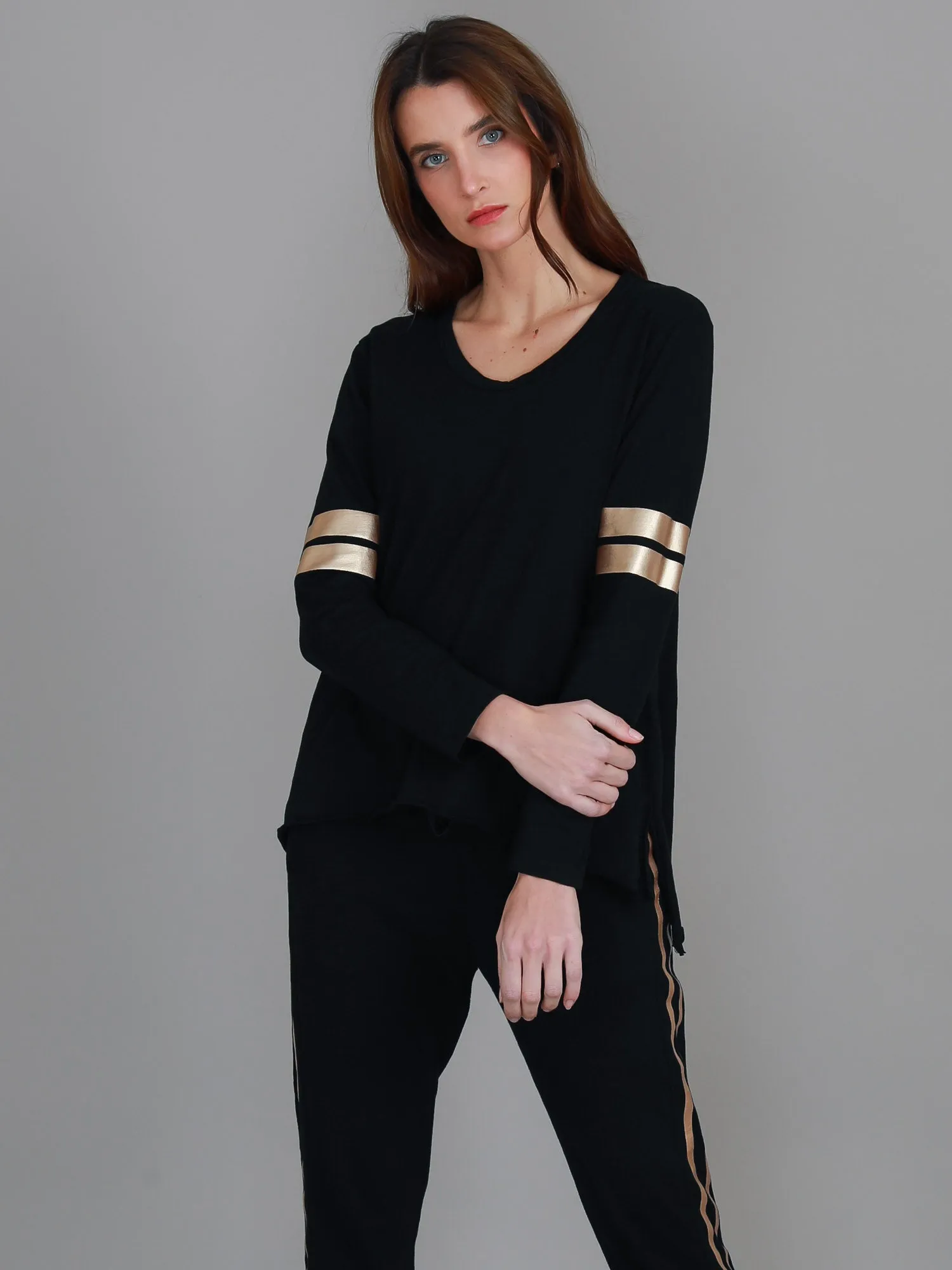Kiara Twin Gold Stripe T Shirt