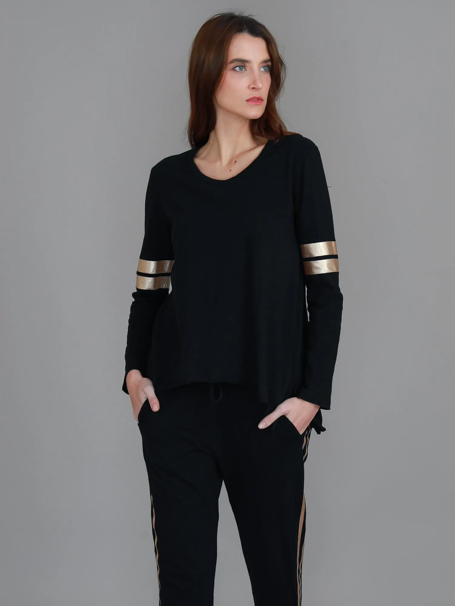Kiara Twin Gold Stripe T Shirt