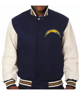 LA Chargers Wool and Leather Jacket For Men and Women