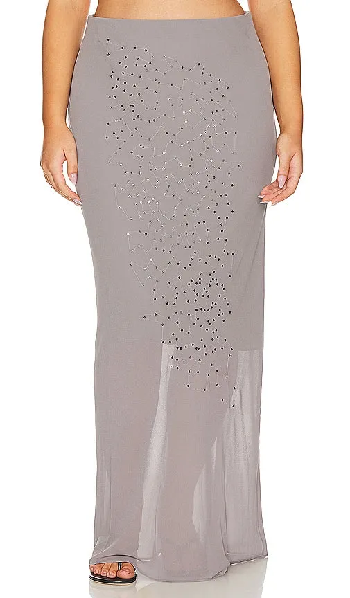 L'Academie by Marianna Estelle Maxi Skirt in Grey