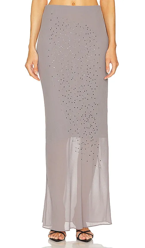 L'Academie by Marianna Estelle Maxi Skirt in Grey