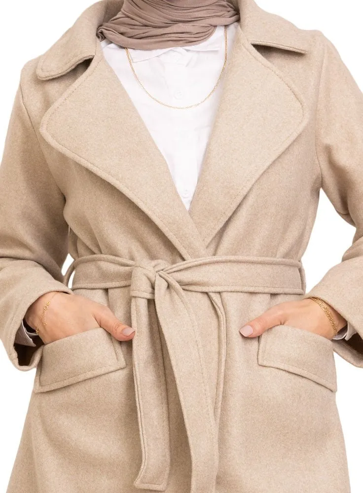 Latte Long Feather Jacket