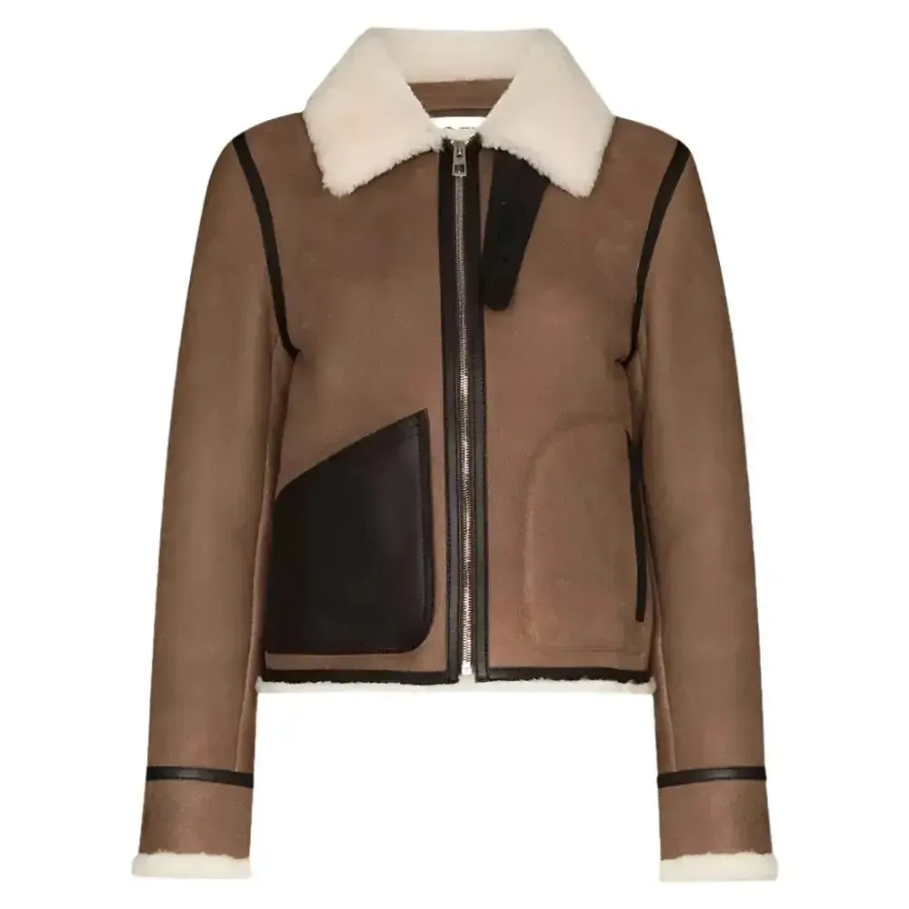 LOEWE Shearling Aviator Jacket for Women – Luxe & Stylish