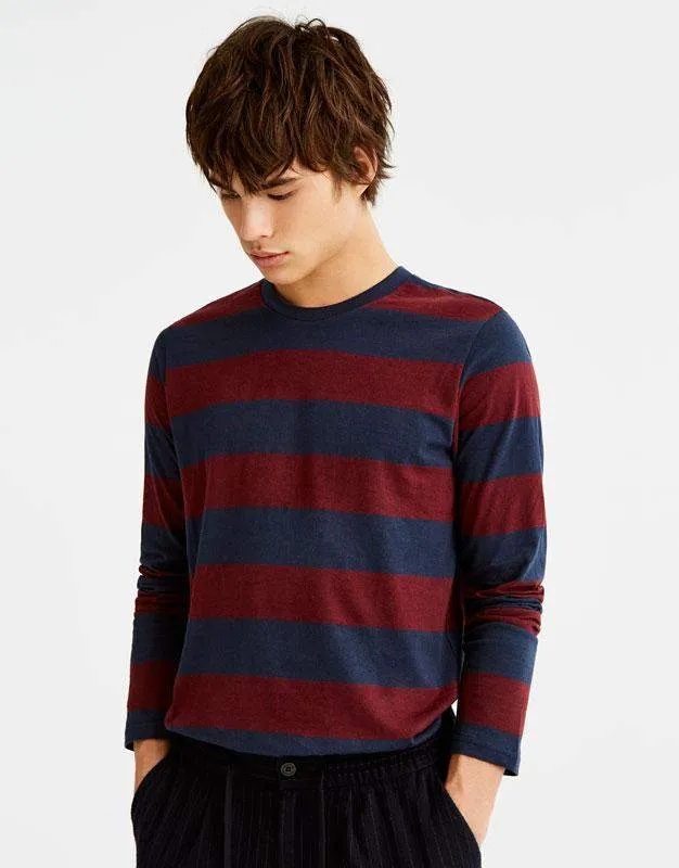Long-sleeve striped T-shirt