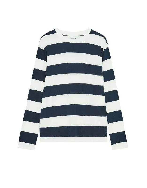 Long-sleeve striped T-shirt