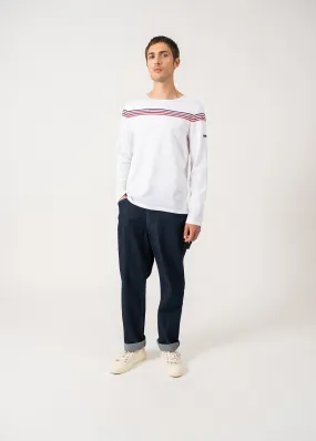 Long sleeve t-shirt with placed stripes - SAINT JAMES x Elysée (NEIGE/TULIPE/MARINE)