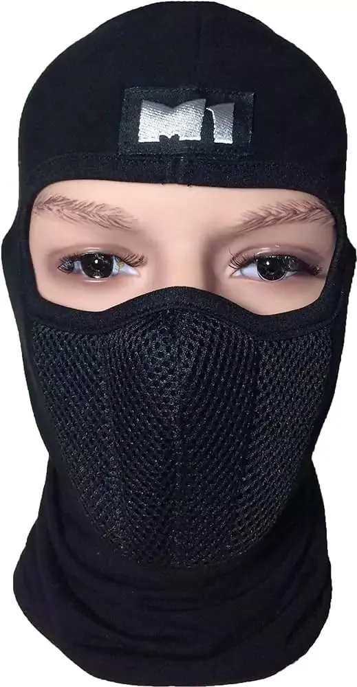M1 Full Face Cover Balaclava Protection Filter Plain Ski Dust Mask -Black
