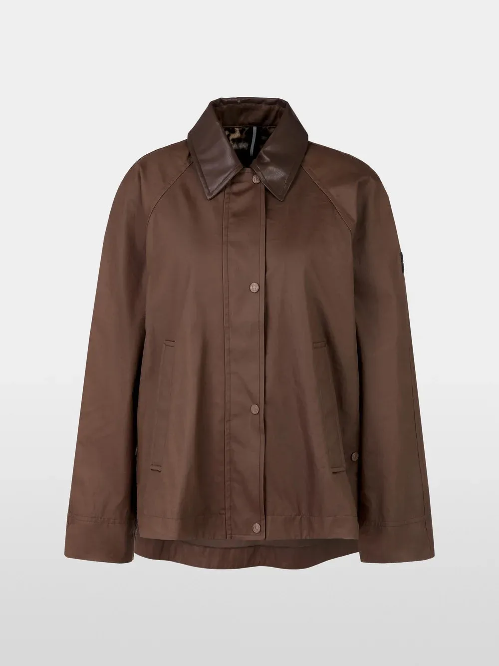 Marc Cain Chocolate Macaron Oversized outdoor jacket with zip