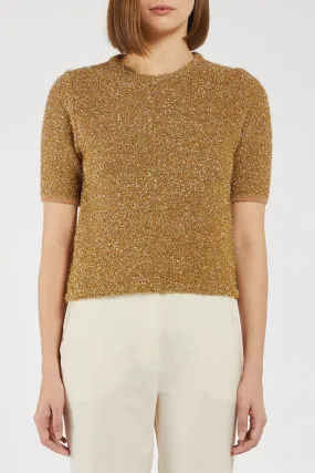 Marella MOXA2 Jumper Gold Lurex Short Sleeve 2423366292200
