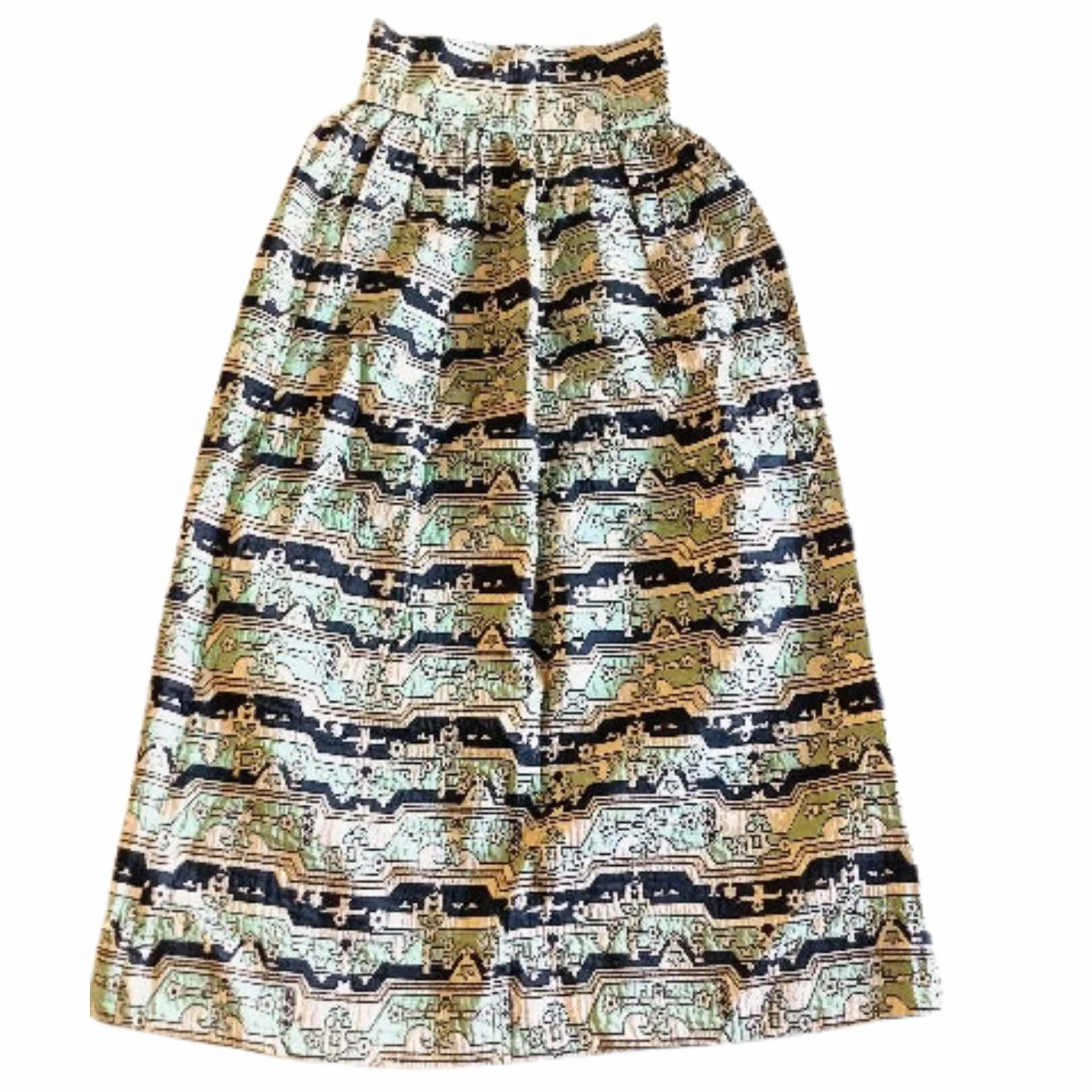 Maxi Skirt Silver Brocade