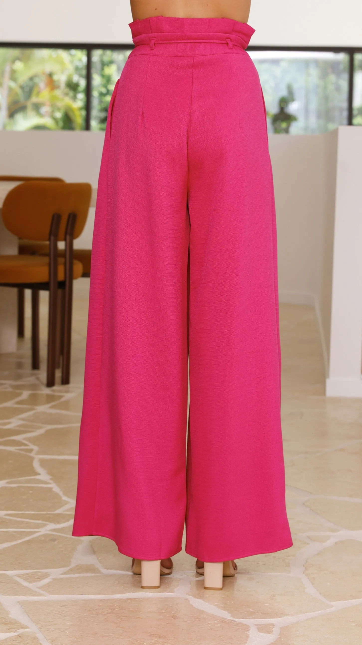 Melinda High Waist Pants - Pink