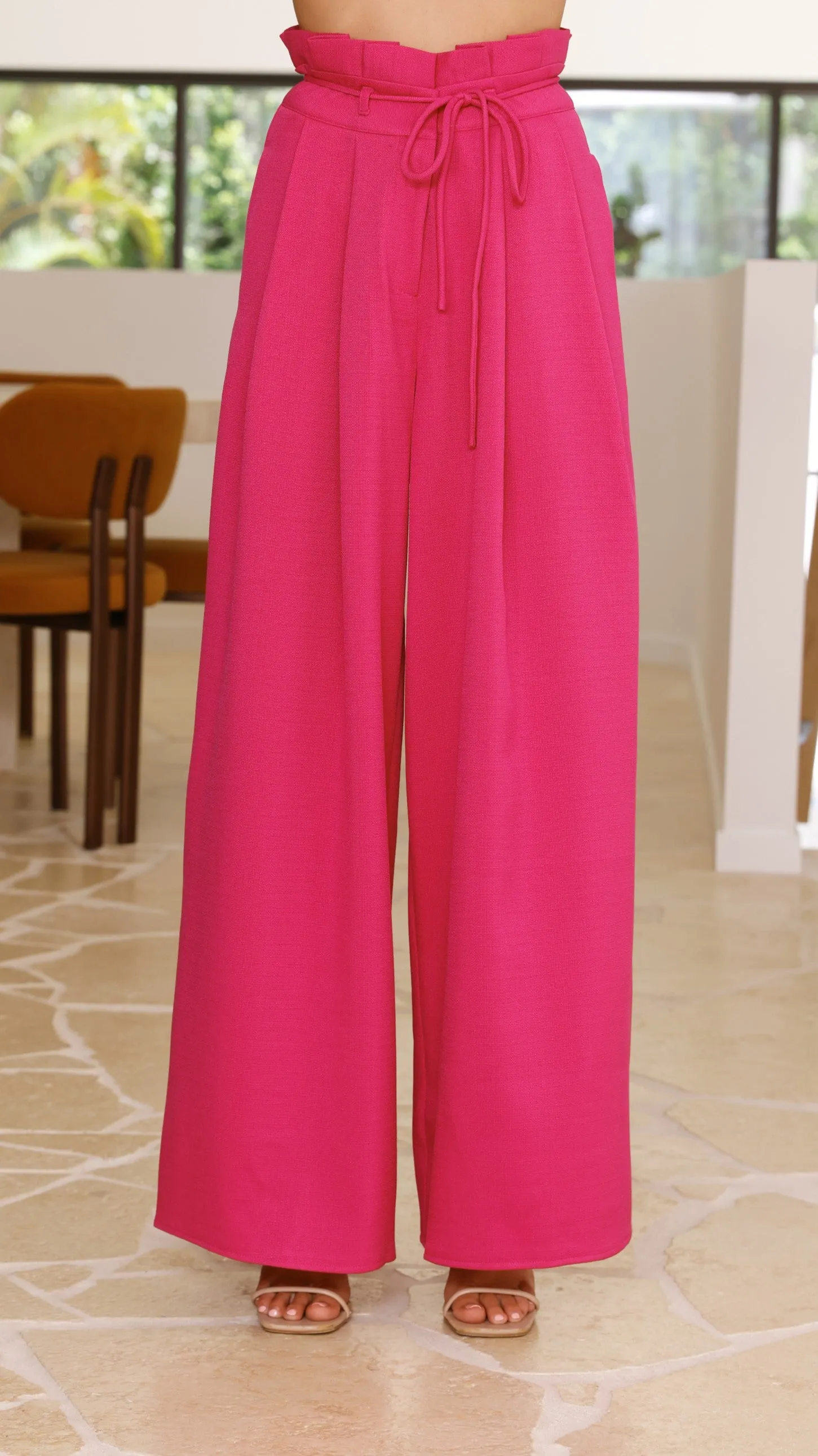 Melinda High Waist Pants - Pink
