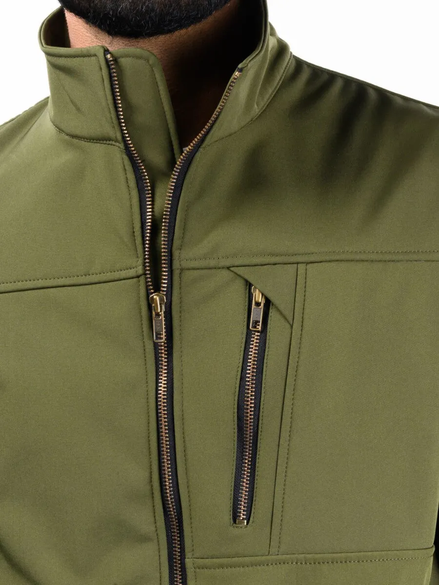 Men Olive Softshell Jacket