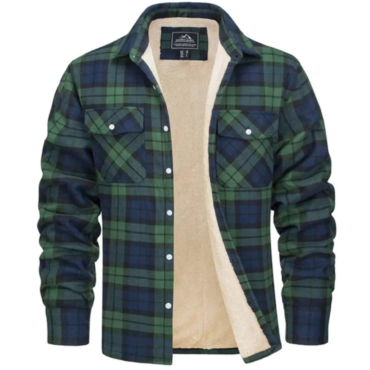 Men's Fleece-Lined Plaid Jacket