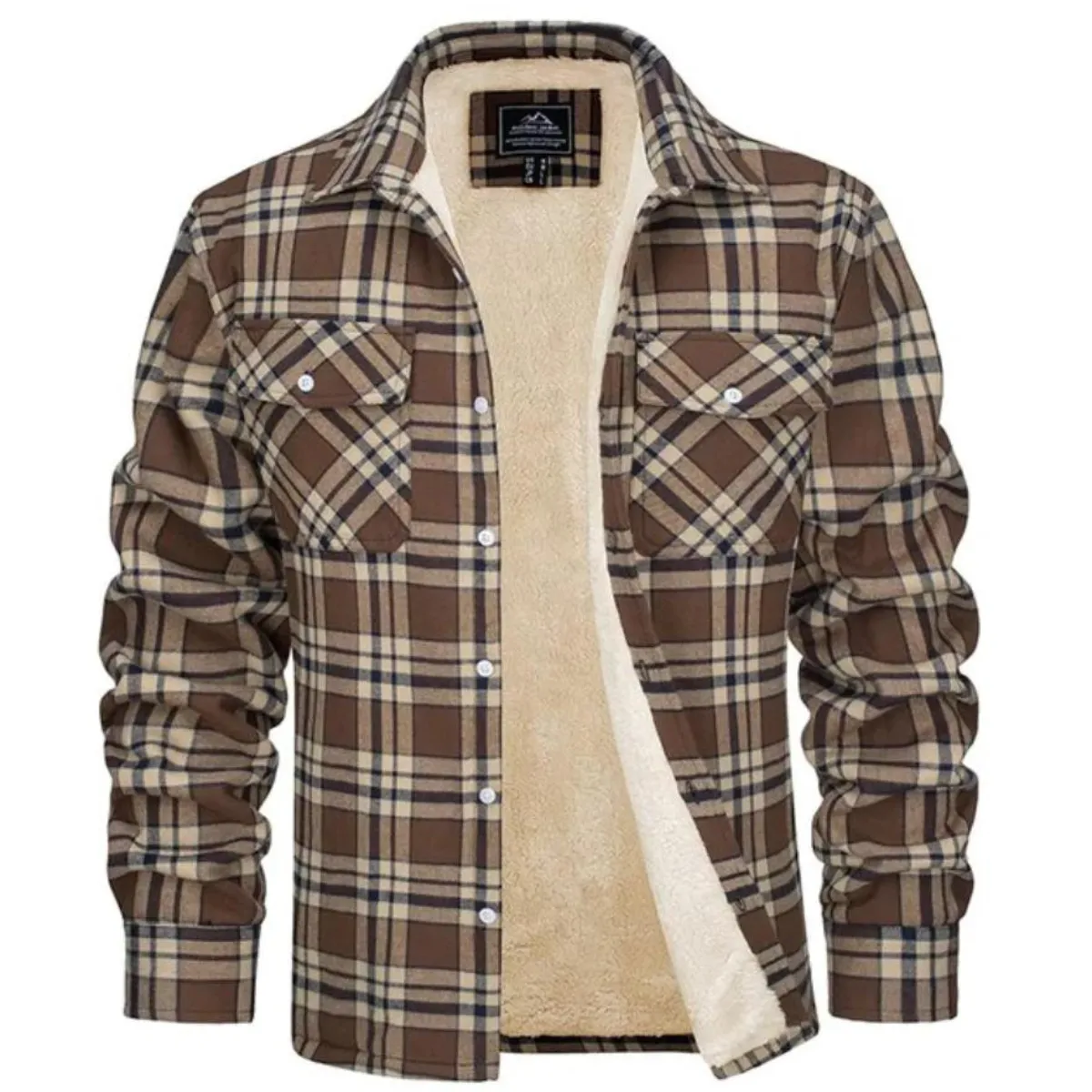 Men's Fleece-Lined Plaid Jacket