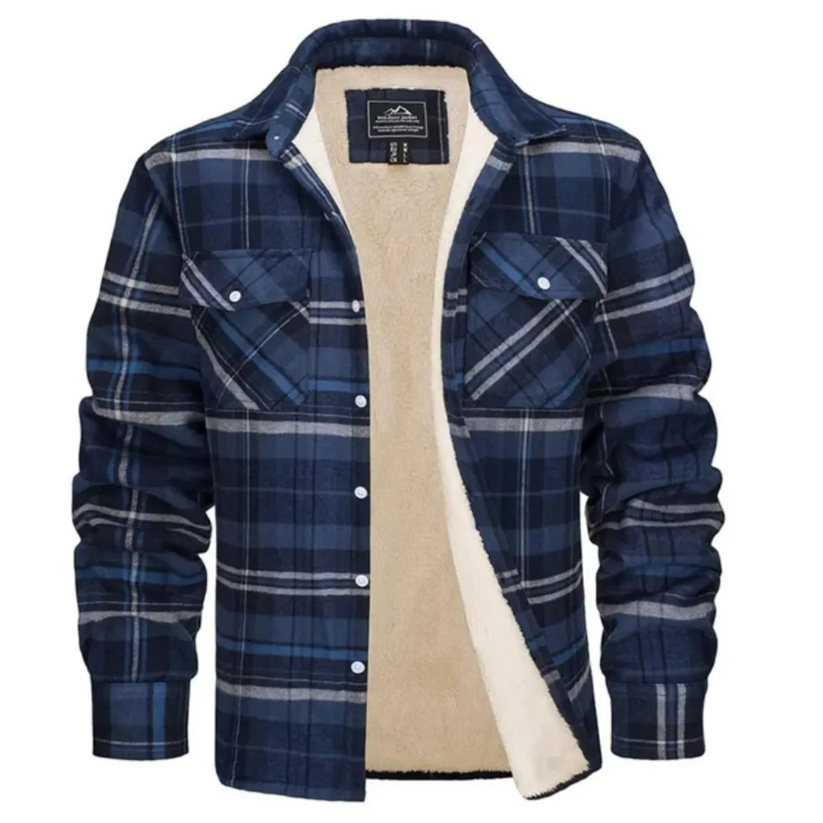 Men's Fleece-Lined Plaid Jacket
