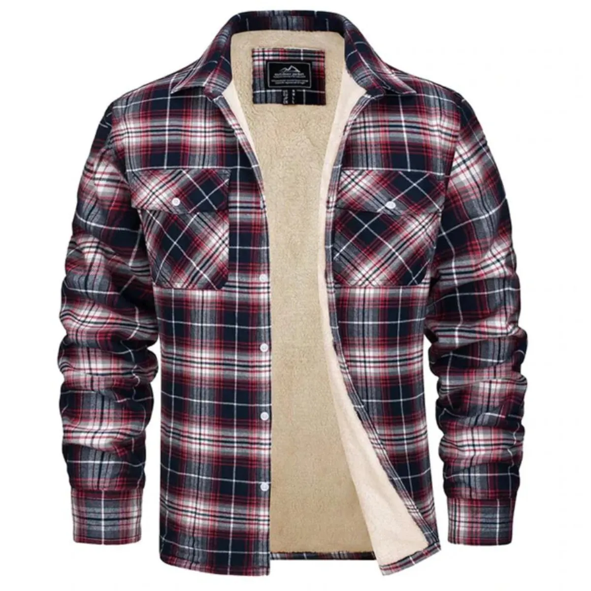 Men's Fleece-Lined Plaid Jacket