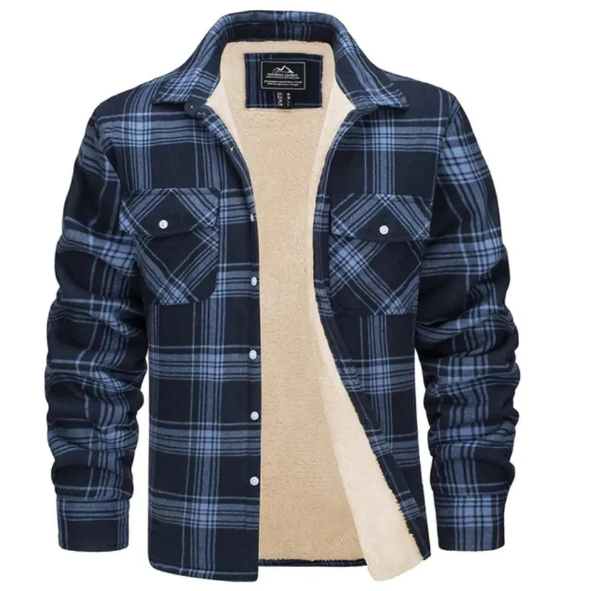 Men's Fleece-Lined Plaid Jacket
