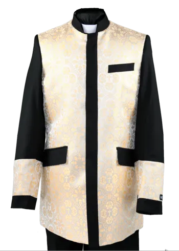 Men's Preaching Clergy Jacket Black/Cream
