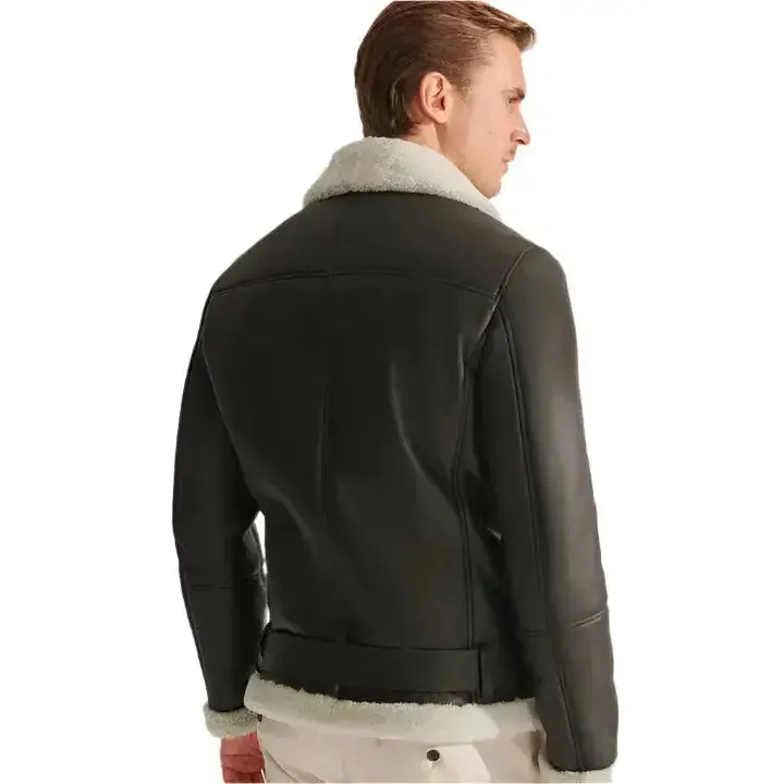 Men's RAF Black B3 Shearling Aviator Jacket – Classic & Warm