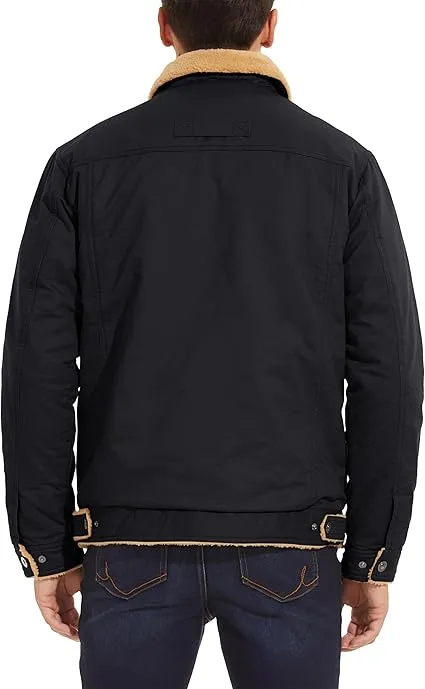 Men's Winter Cargo Jacket Fur Collar Fleece Casual Jacket Warm Cotton Military Coat For Men