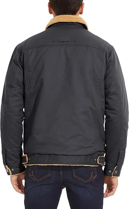 Men's Winter Cargo Jacket Fur Collar Fleece Casual Jacket Warm Cotton Military Coat For Men