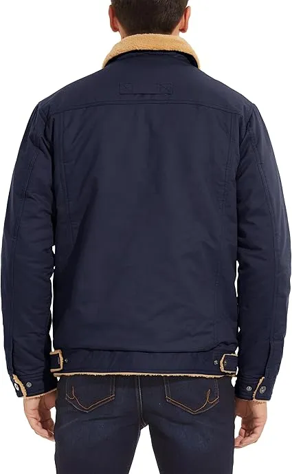 Men's Winter Cargo Jacket Fur Collar Fleece Casual Jacket Warm Cotton Military Coat For Men