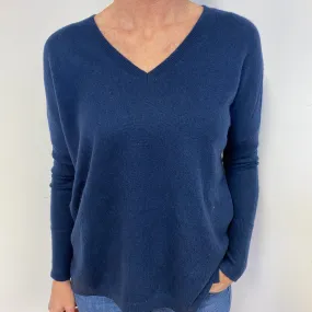 Midnight Blue V-Neck Jumper Medium