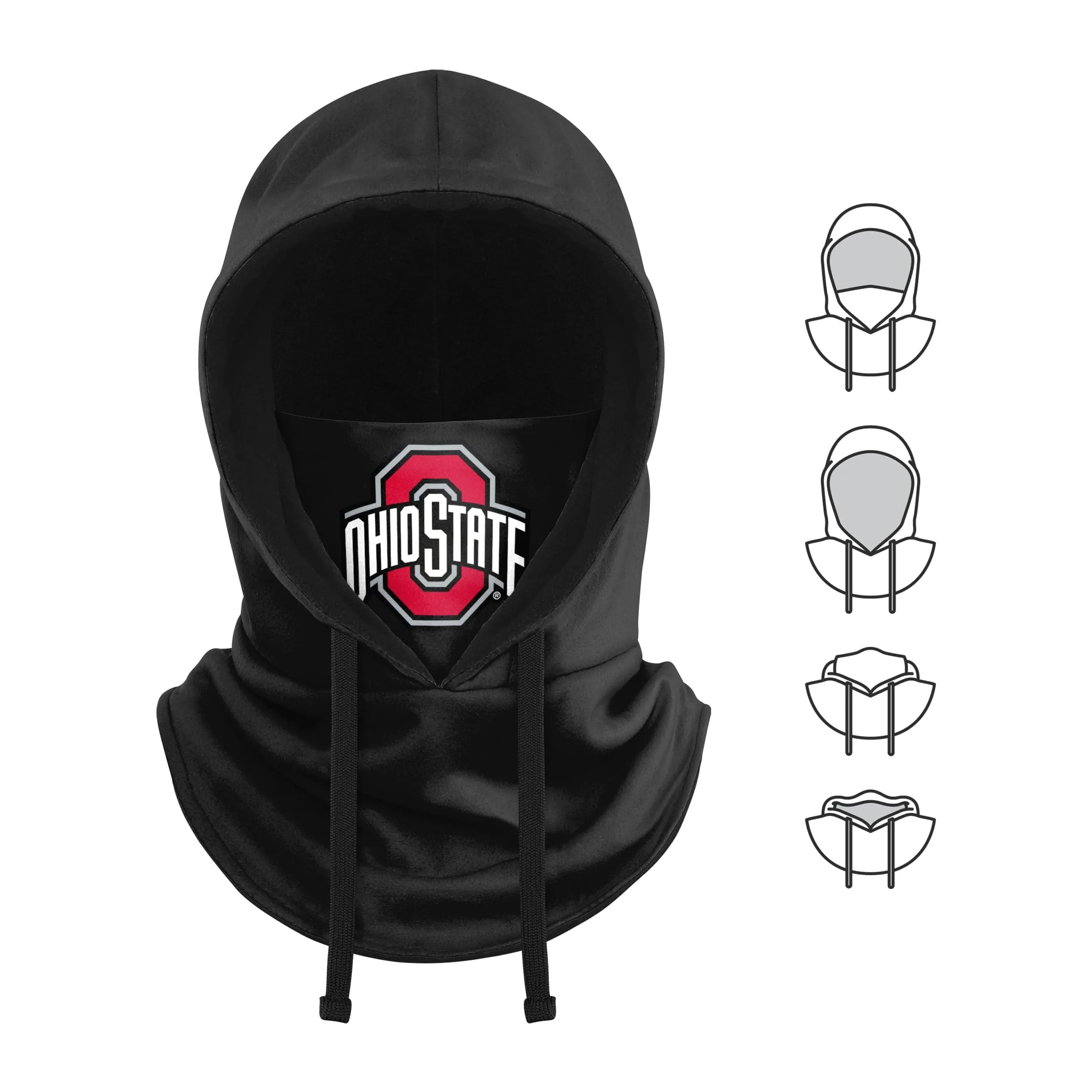 Ohio State Buckeyes NCAA Black Drawstring Hooded Gaiter