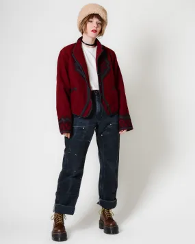 Oxblood Guatemalan Folk Art Wool Jacket