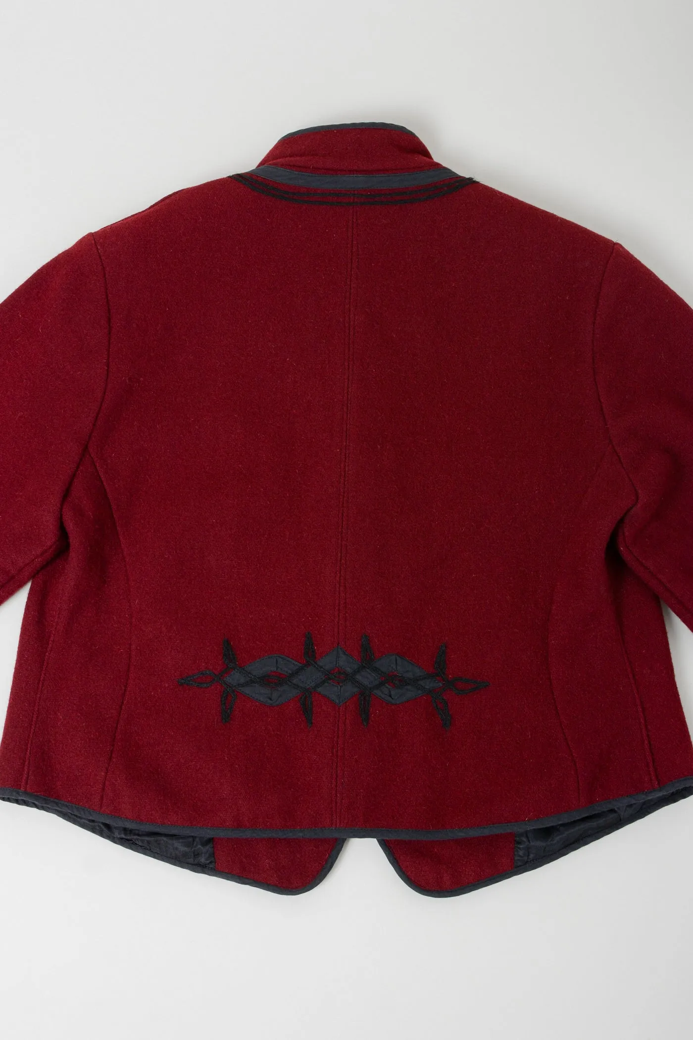 Oxblood Guatemalan Folk Art Wool Jacket