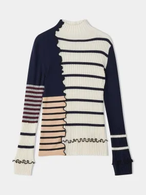 Patchwork stripe jumper