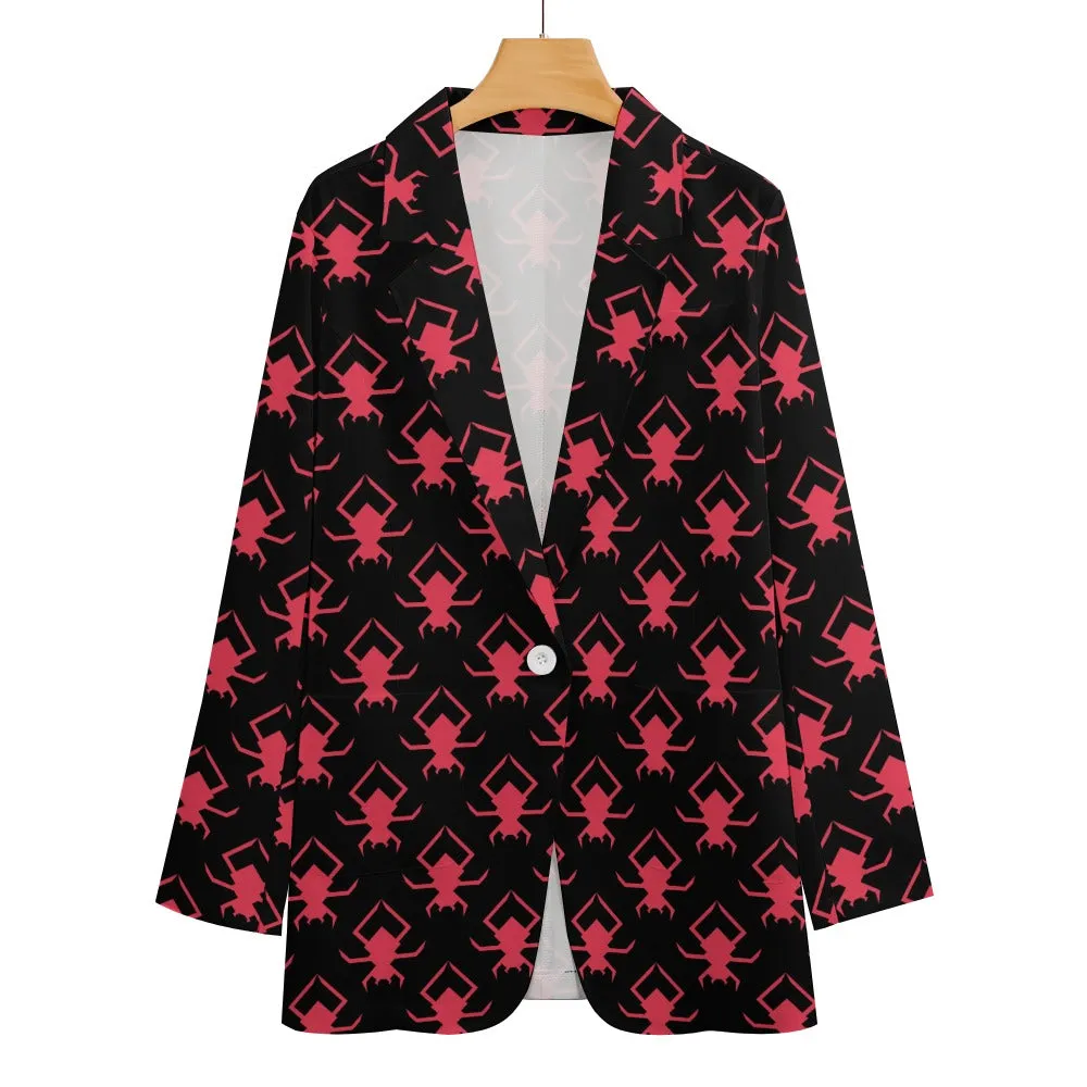 Pink Gothic Spider Casual Suit Jacket
