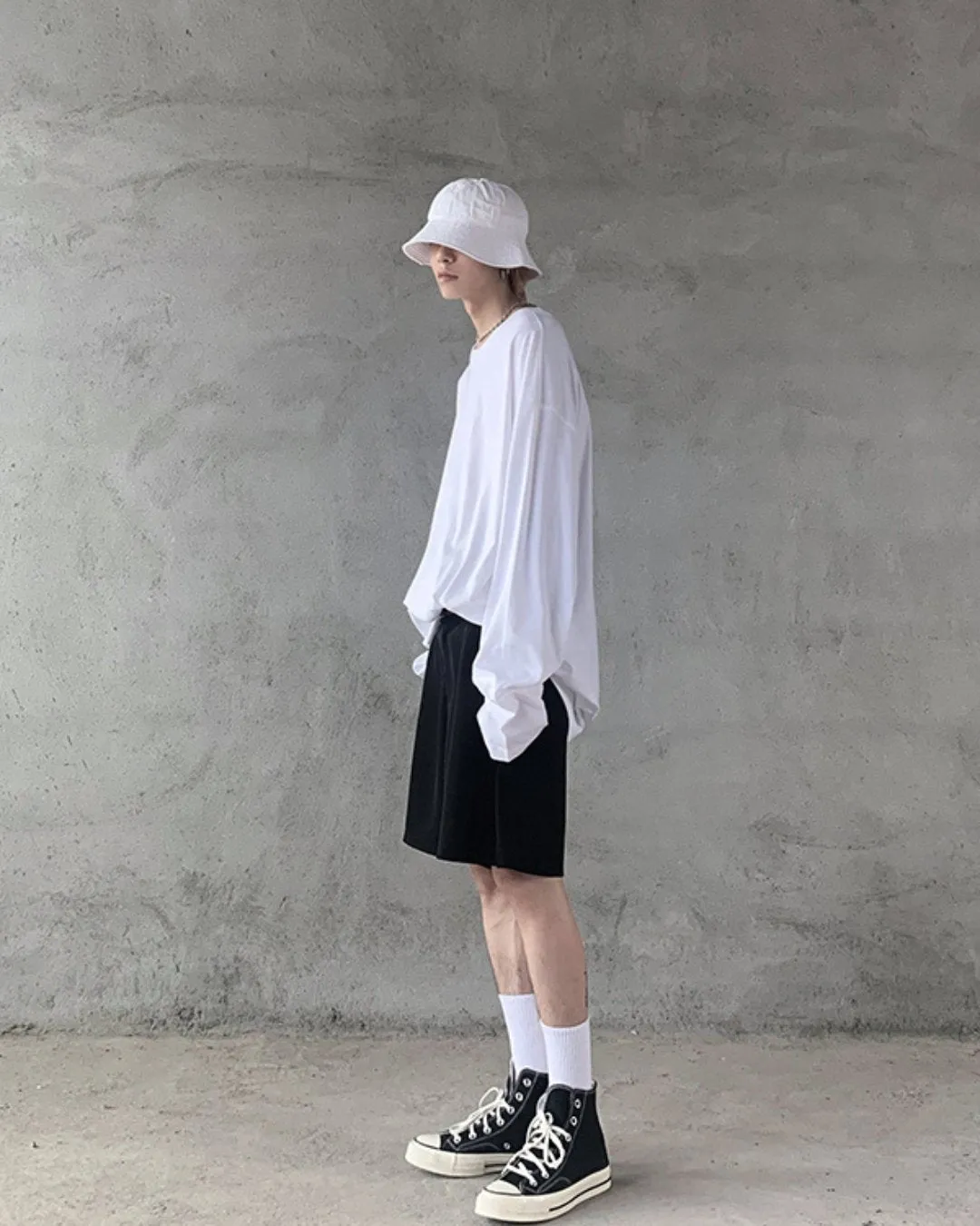 Plain Loose Long Sleeve T-Shirt ASD0043