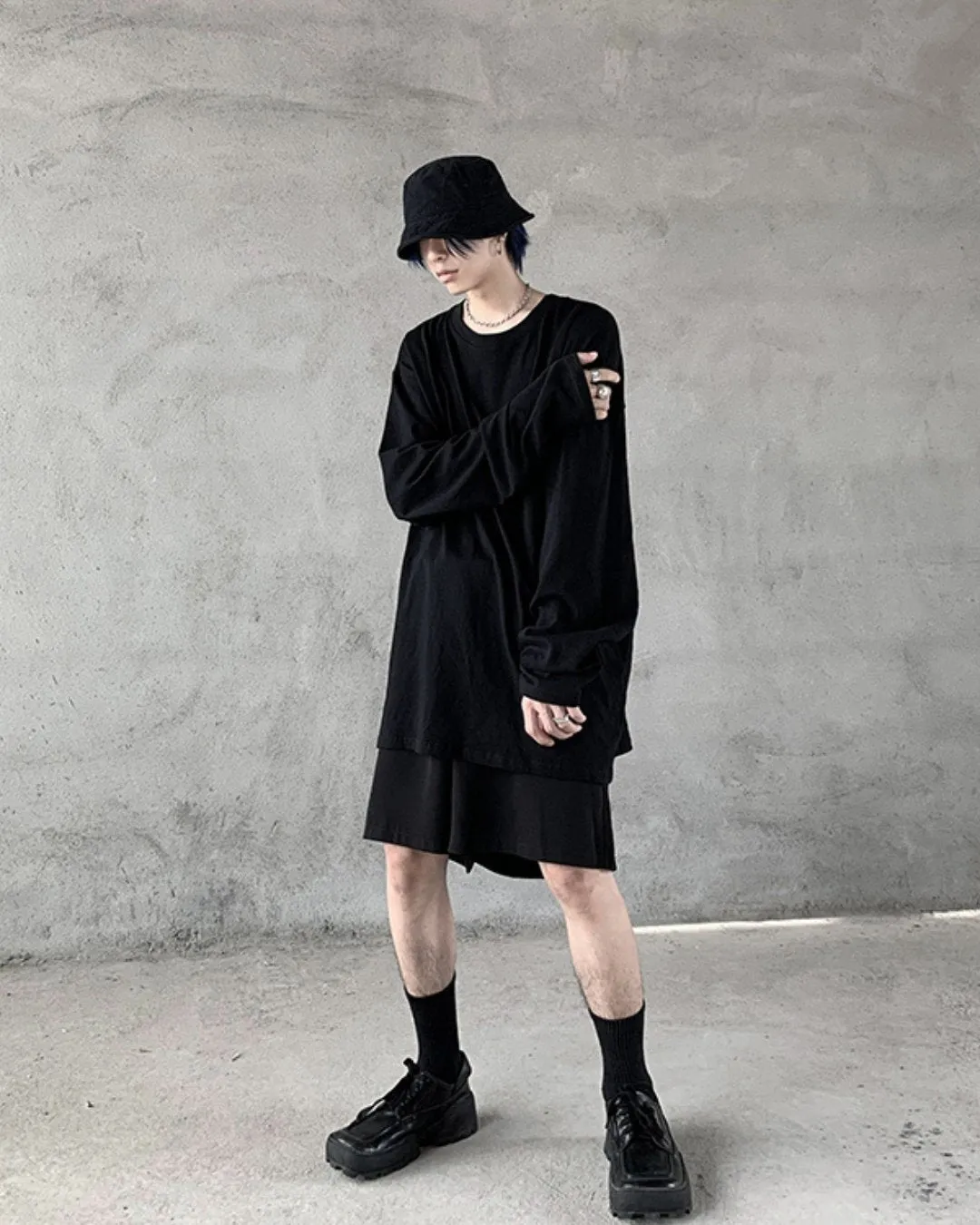 Plain Loose Long Sleeve T-Shirt ASD0043
