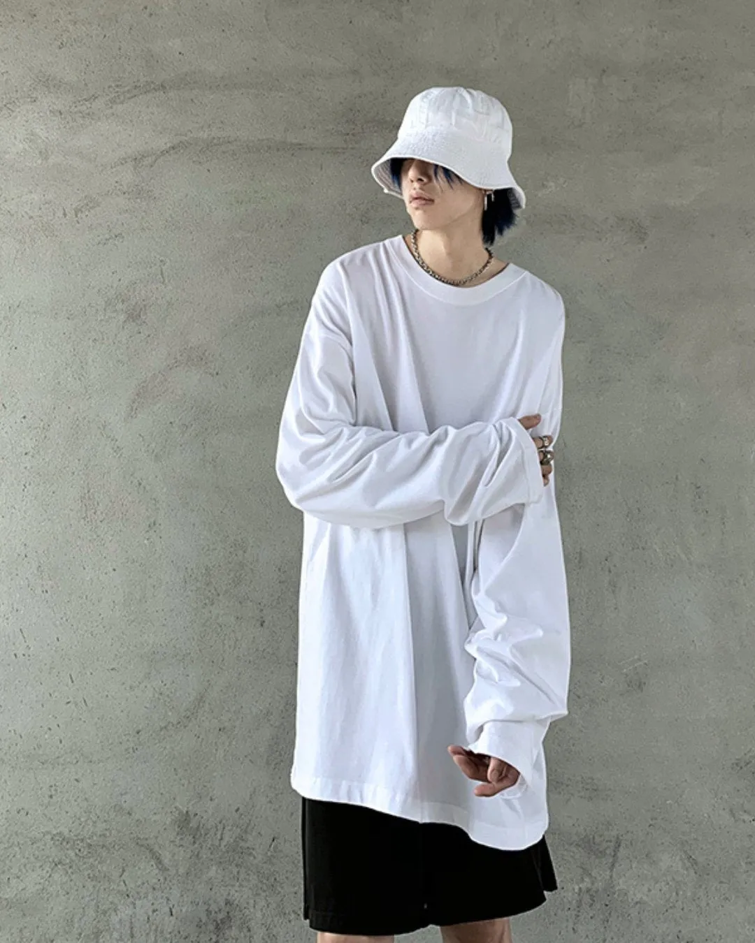 Plain Loose Long Sleeve T-Shirt ASD0043
