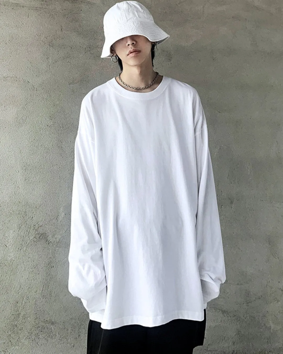 Plain Loose Long Sleeve T-Shirt ASD0043