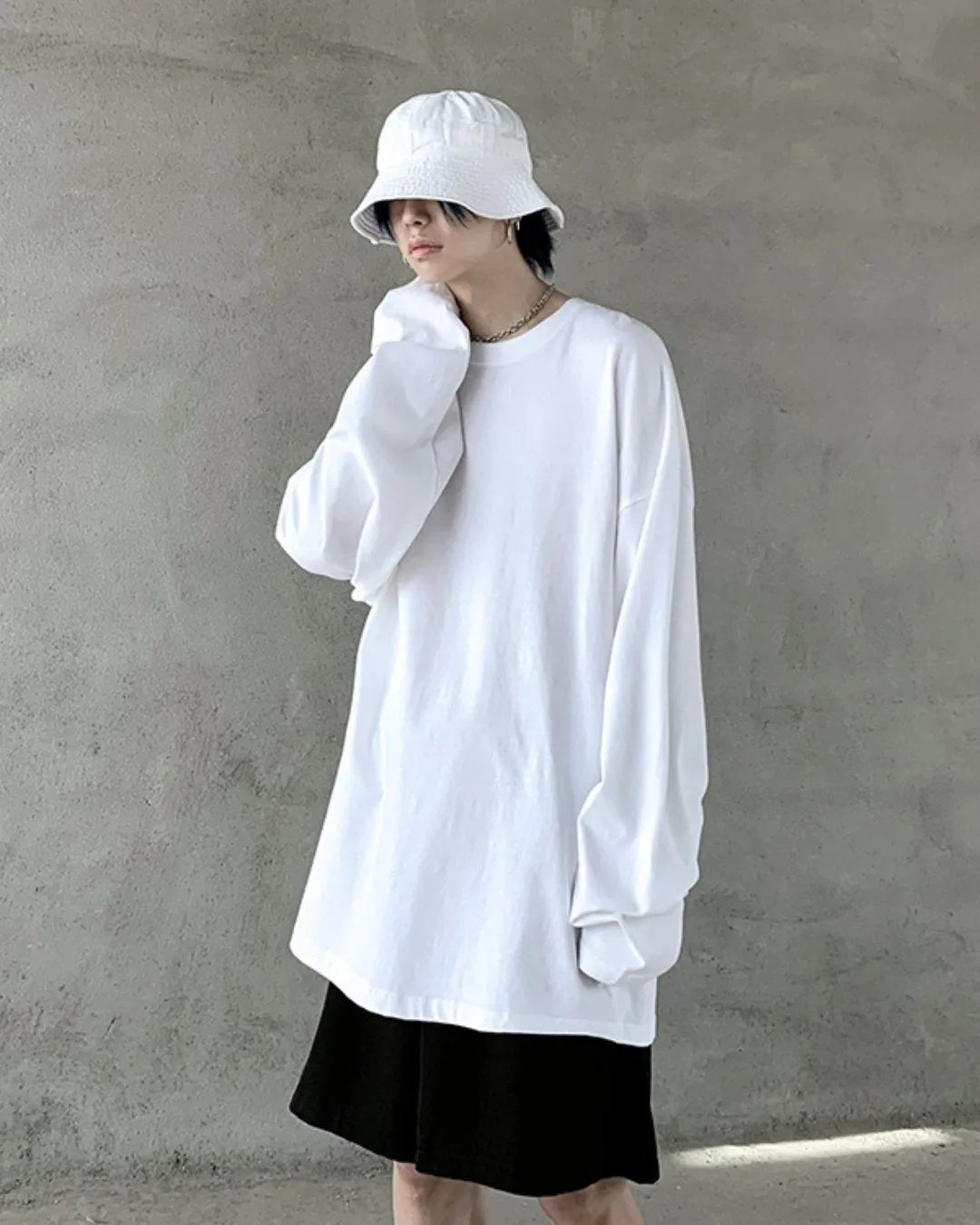 Plain Loose Long Sleeve T-Shirt ASD0043