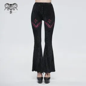 PT149 Striped flocked flared pants