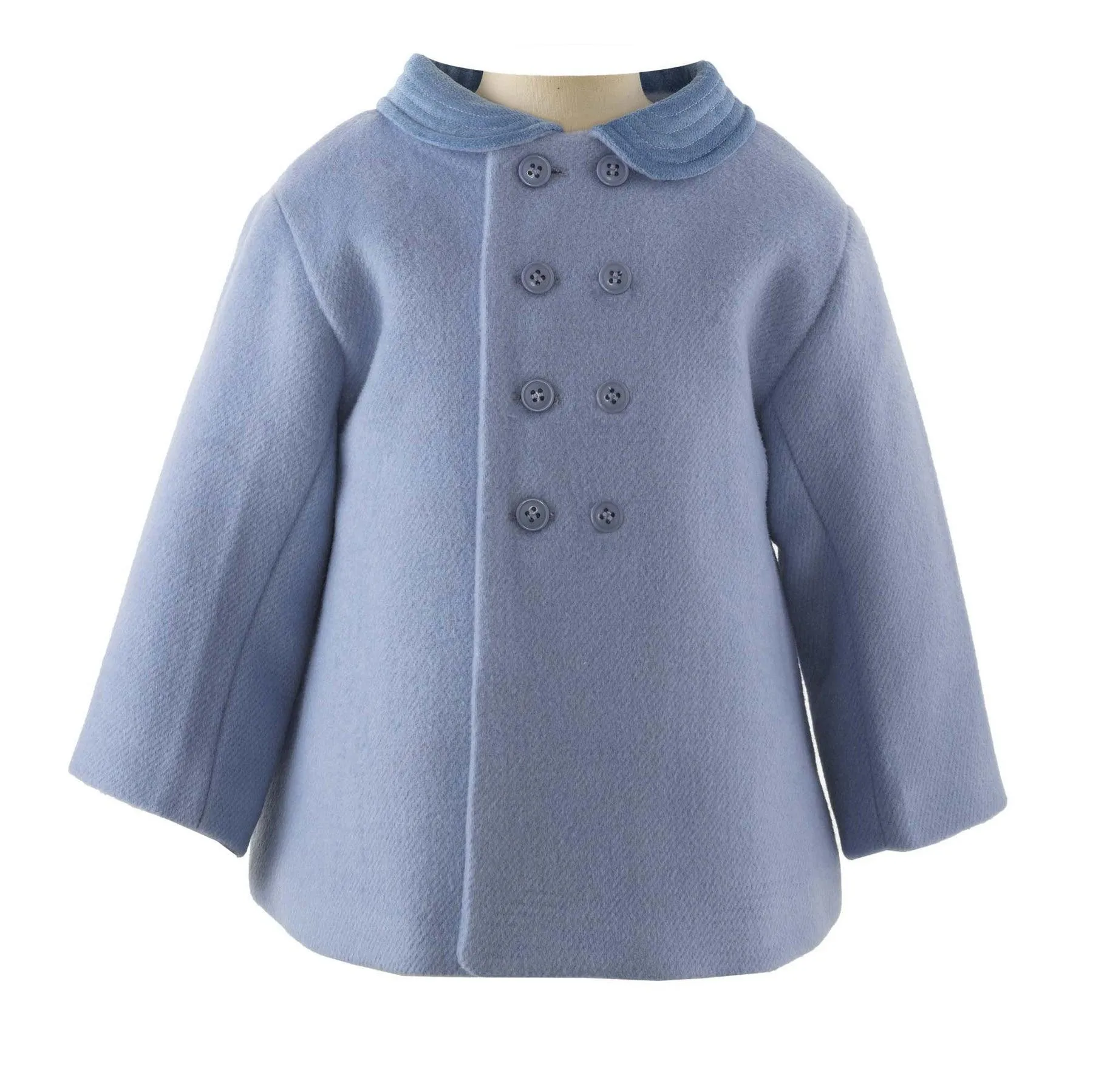 Rachel Riley Velvet Trim Pram Coat, Blue