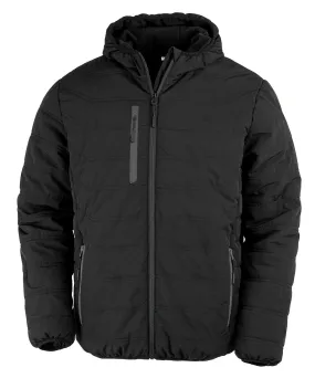 Recycled compass padded winter jacket | Black/Black